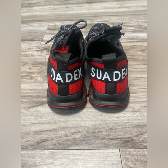 SUADEX Steel Toe Sneakers Women’s 7 Men 5.5 Red Black Work Safety Slip Resistant - Picture 3 of 9